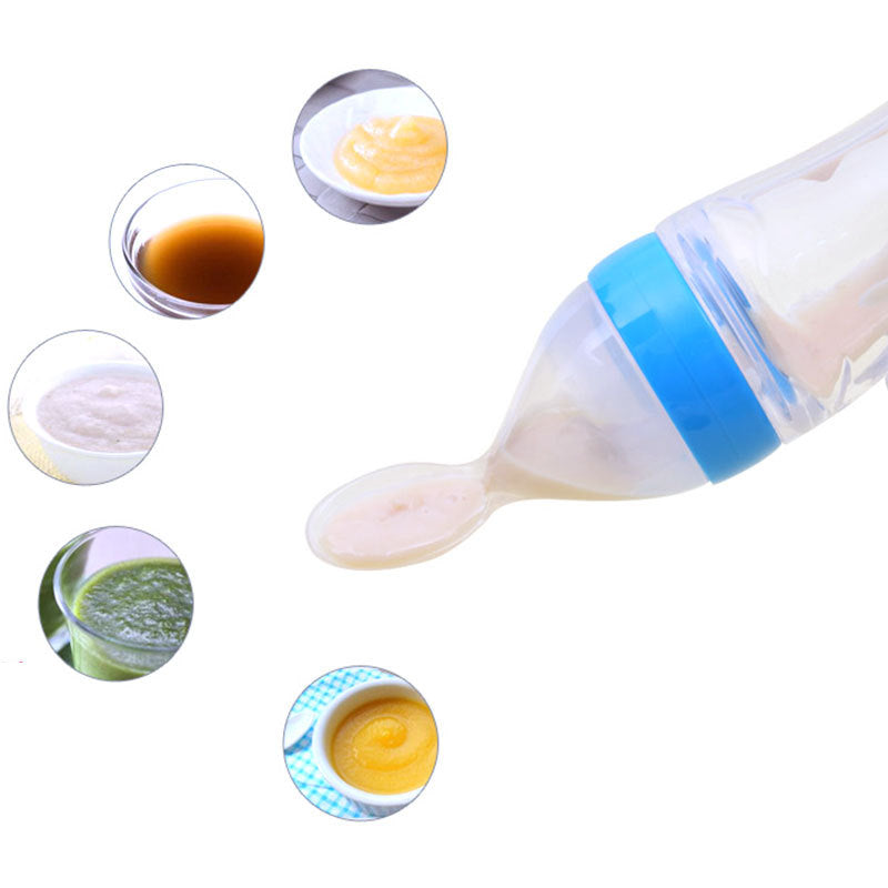 Newborn Baby Silicone Squeeze Feeding Spoon