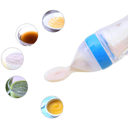 Newborn Baby Silicone Squeeze Feeding Spoon