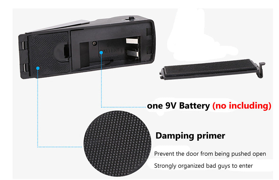 Wedge Door Stop Alarm System Device