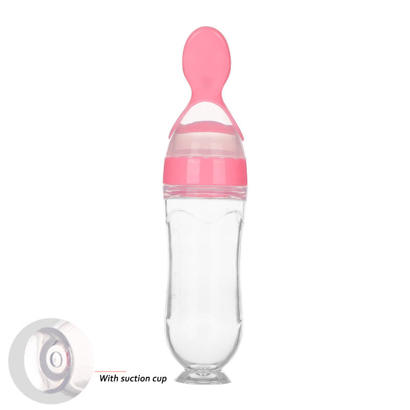 Newborn Baby Silicone Squeeze Feeding Spoon