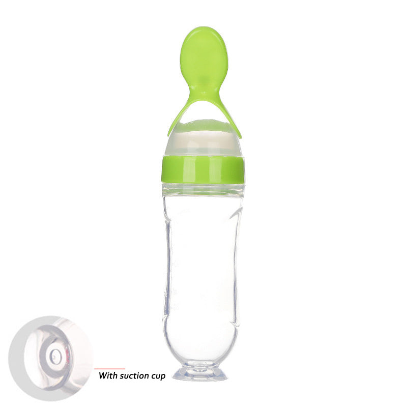 Newborn Baby Silicone Squeeze Feeding Spoon