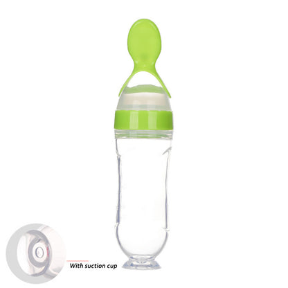 Newborn Baby Silicone Squeeze Feeding Spoon