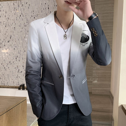 Men Slim Fit Casual Gradient Suit Jacket