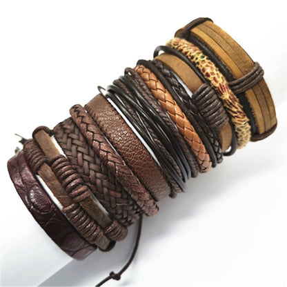 Men 10pcs Fashion Bracelets Set