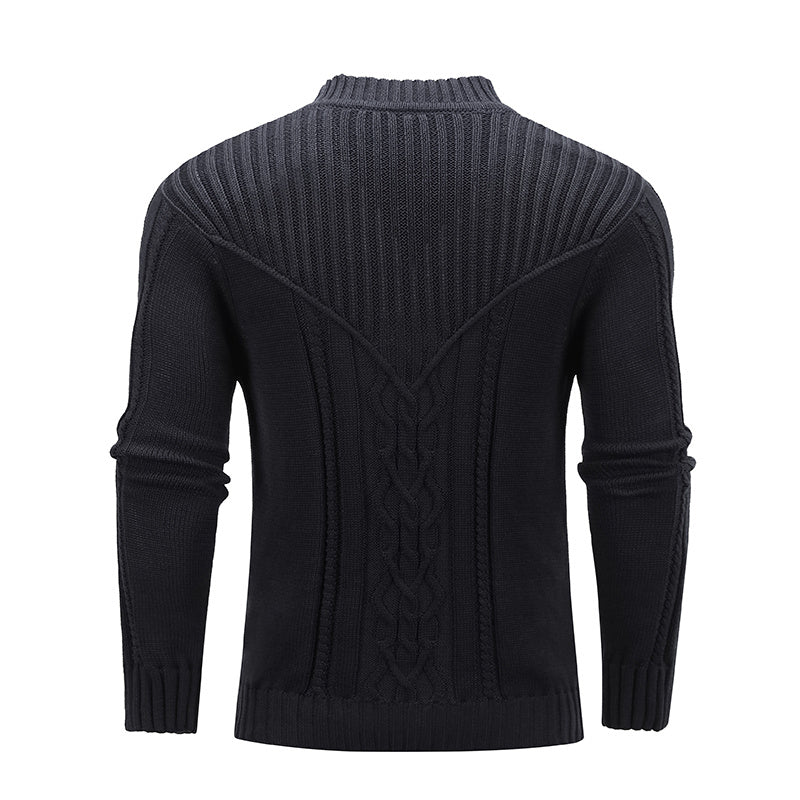 Men Fashion Solid Color Warm Sweater