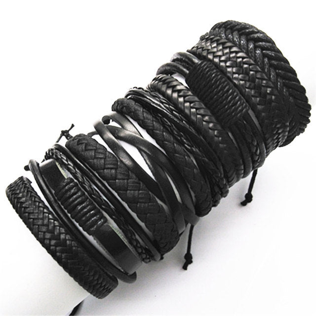 Men 10pcs Fashion Bracelets Set