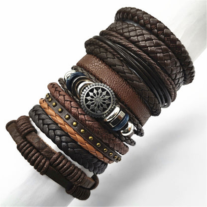 Men 10pcs Fashion Bracelets Set