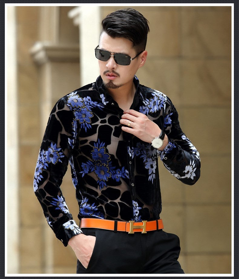 Men Long Sleeve Slim Fashion Shirt