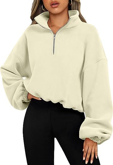 Women Zipper Stand Collar Sweatshirt