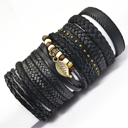 Men 10pcs Fashion Bracelets Set