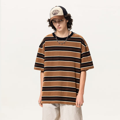 Men Striped Fashion Sleeve T-shirt