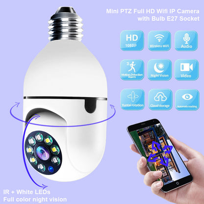 1080P WIFI Alarm Monitor Bulb Camera