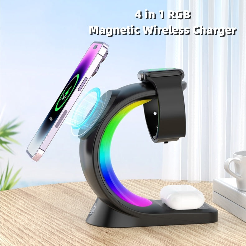 4 In 1 Magnetic Wireless  Light Fast Charger