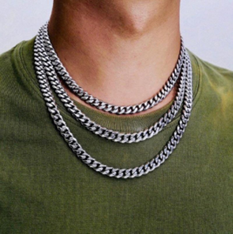 Men Fashion Titanium Steel Chain Necklace