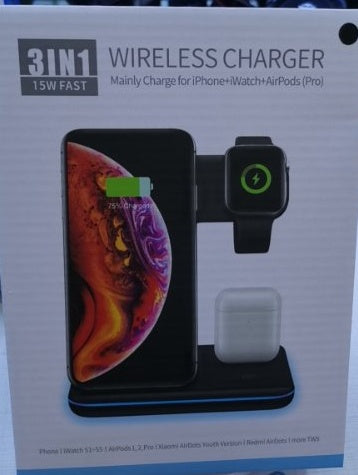 3 In 1 Mobile Phone Watch Wireless Charger Stand