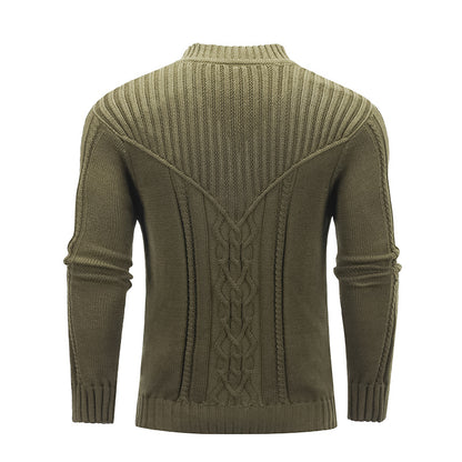 Men Fashion Solid Color Warm Sweater