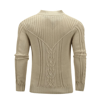 Men Fashion Solid Color Warm Sweater