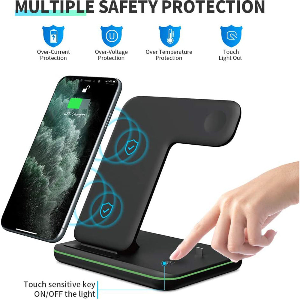 3 In 1 Mobile Phone Watch Wireless Charger Stand