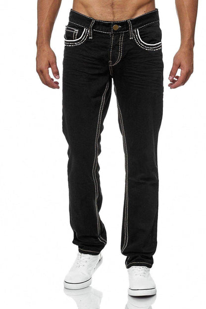 Men Business Casual Pockets Straight Pant