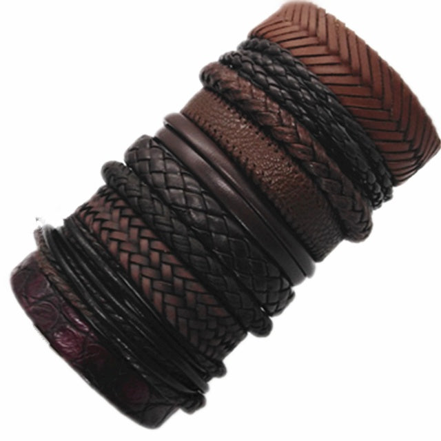 Men 10pcs Fashion Bracelets Set