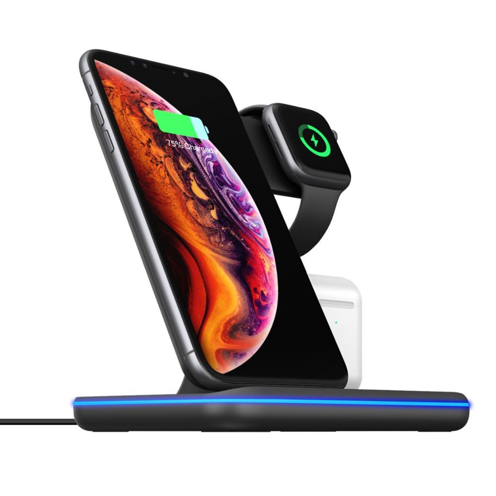 3 In 1 Mobile Phone Watch Wireless Charger Stand