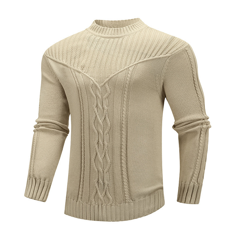 Men Fashion Solid Color Warm Sweater