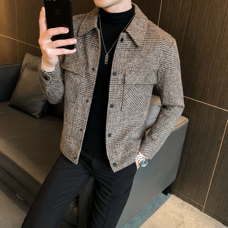 Men Slim Fashion Thickening Trend Jacket