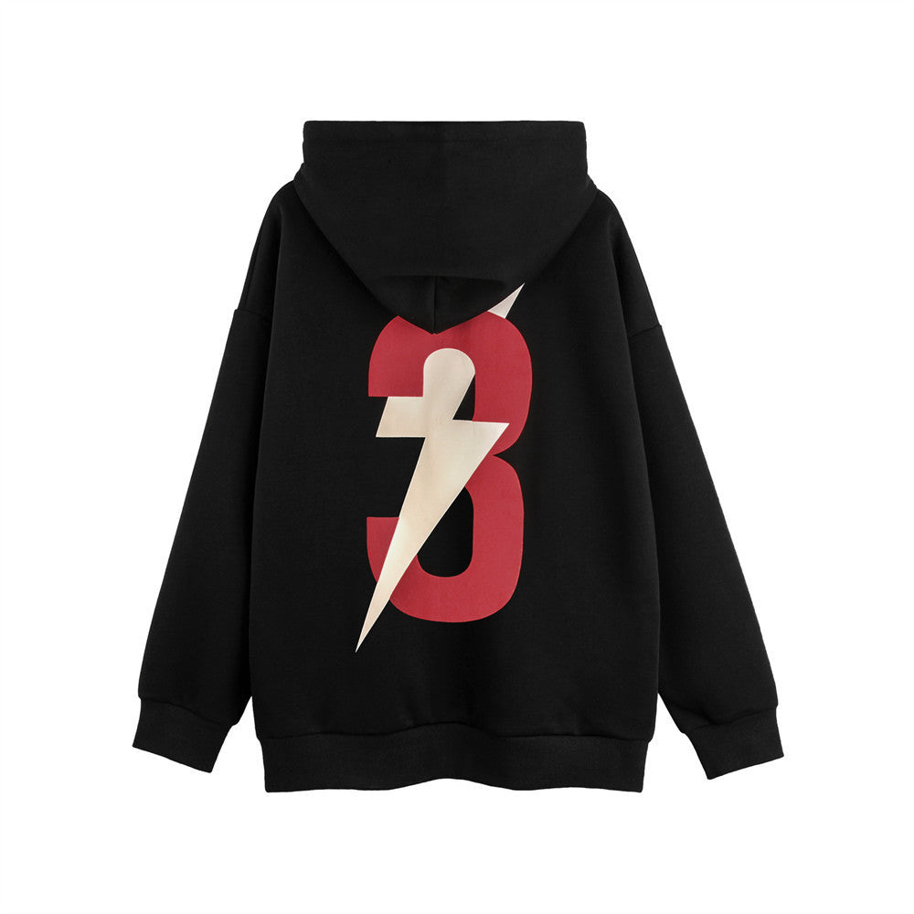 Men Fashion Lightning Printed Hoodie