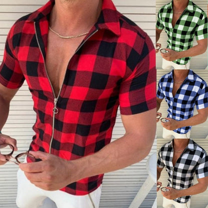 Mens Zipper Summer Sleeve Shirts Clothing