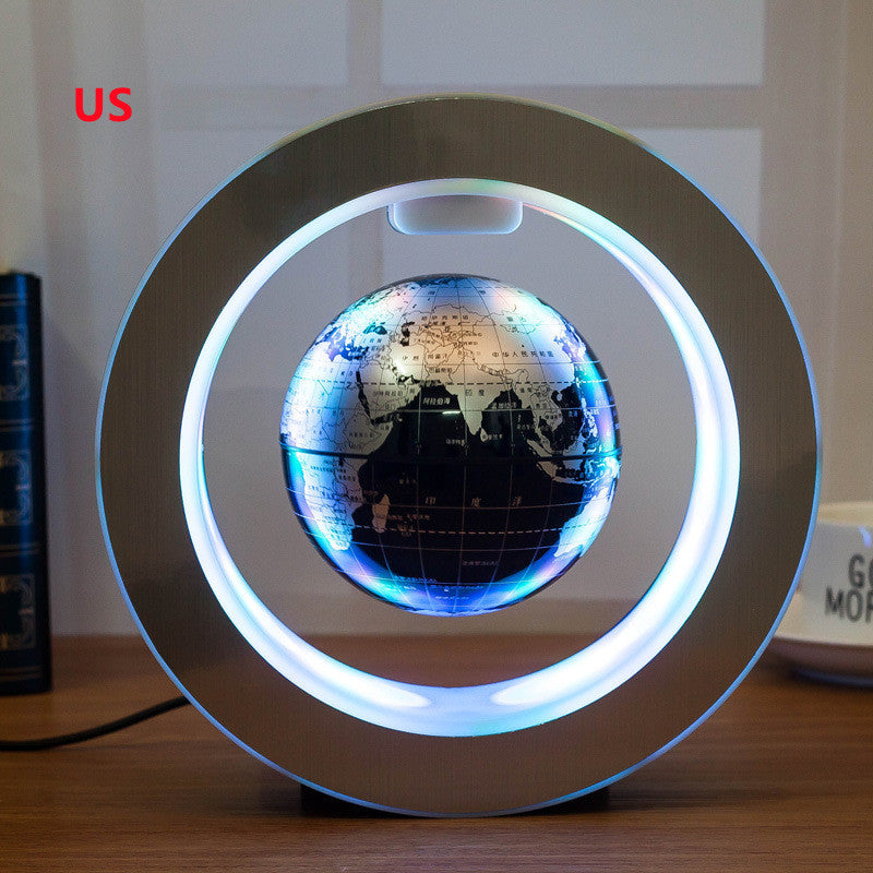 Round LED World Map Floating Levitation Light