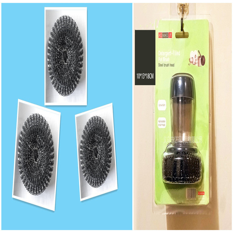 Kitchen Soap Dispensing Push-type Brush