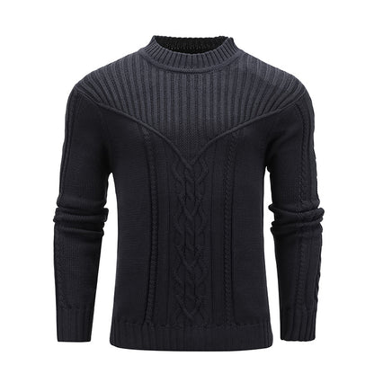 Men Fashion Solid Color Warm Sweater