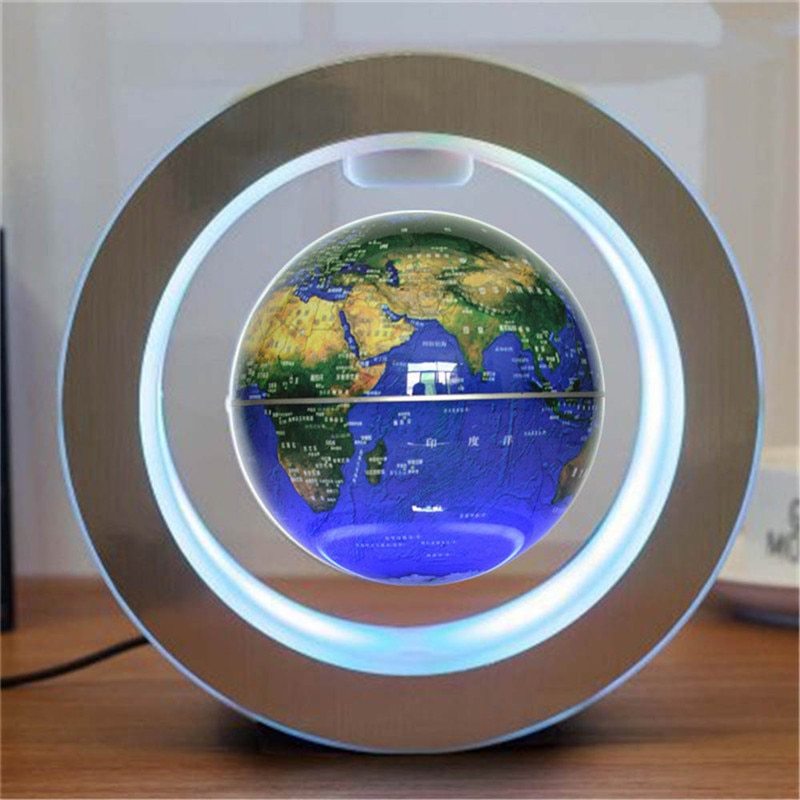 Round LED World Map Floating Levitation Light