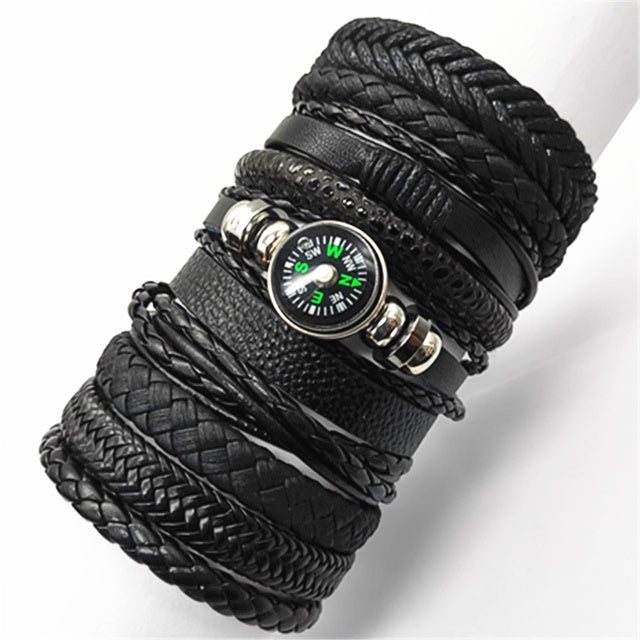 Men 10pcs Fashion Bracelets Set