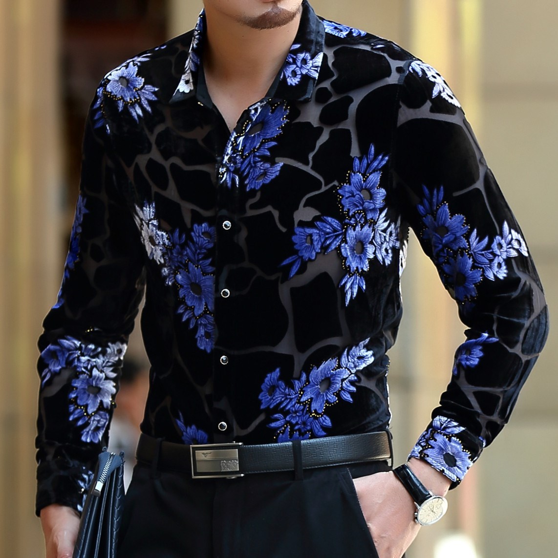 Men Long Sleeve Slim Fashion Shirt