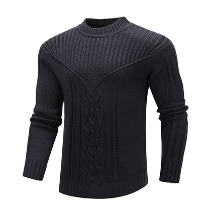 Men Fashion Solid Color Warm Sweater