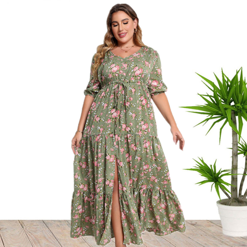 Women Bohemian Print Loose Dress