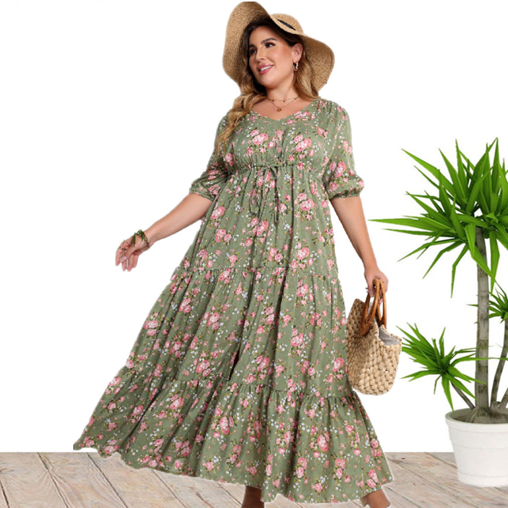 Women Bohemian Print Loose Dress